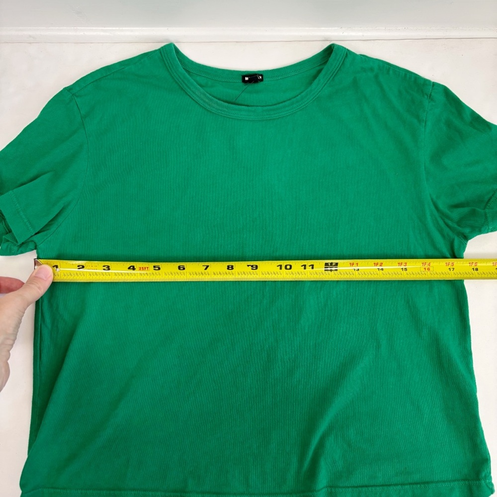 Monrow 50s Vintage Tee in Leaf Green Size S - Picture 5 of 6